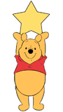Winnie the Pooh holding up a star