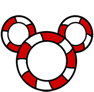 Mickey Mouse Ears - candy cane