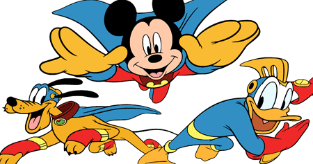 Mickey, Pluto & Donald