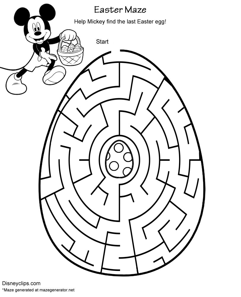 Printable Disney Easter Mazes | Disneyclips.com
