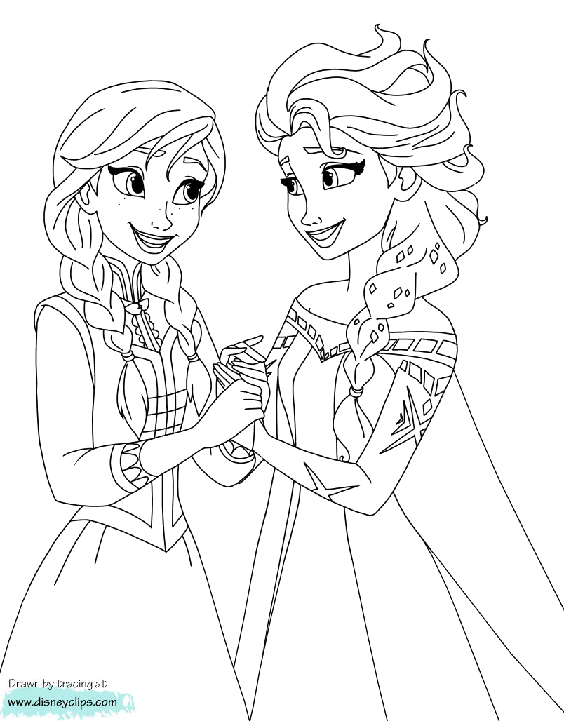 Anna And Elsa Frozen 2 Coloring Pages - Coloring and Drawing