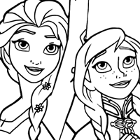 Anna and Elsa coloring page