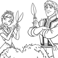Anna and Kristoff coloring page