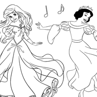 Ariel and Snow White coloring page
