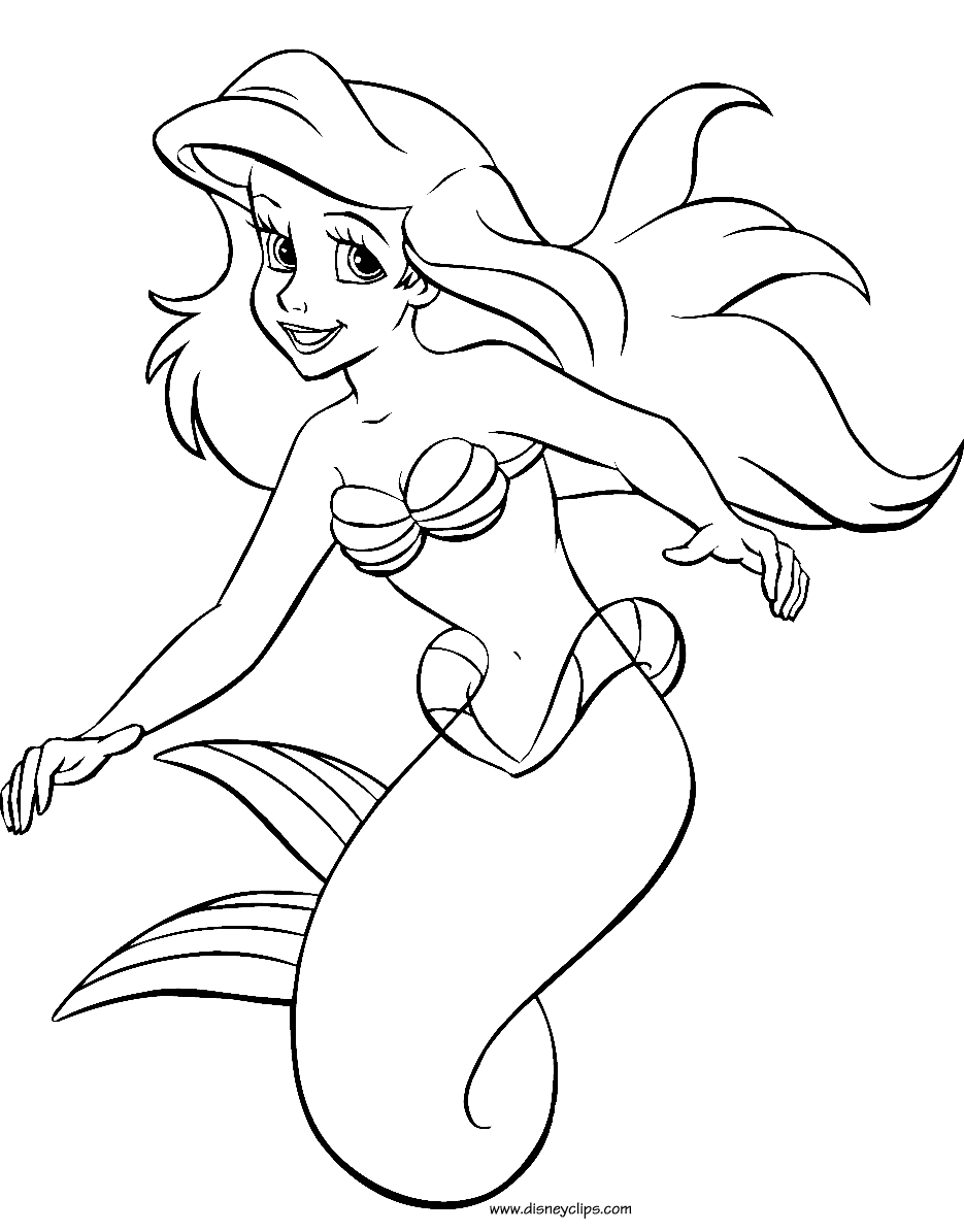 the little mermaid coloring pages 4  disneyclips