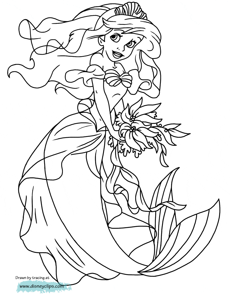 The Little Mermaid Coloring Pages 3 | Disneyclips.com