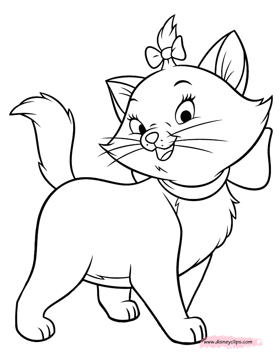 Disney Aristocats Marie Coloring Pages Sketch Coloring Page