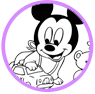 Baby Mickey and Minnie coloring page