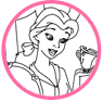 Belle, Chip and Footstool coloring page