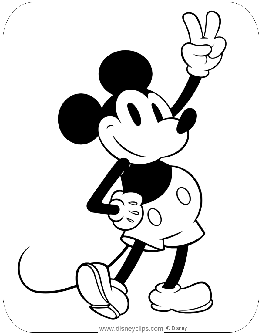 Classic Mickey Mouse Coloring Pages | Disneyclips.com