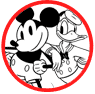 Classic Mickey and Donald coloring page