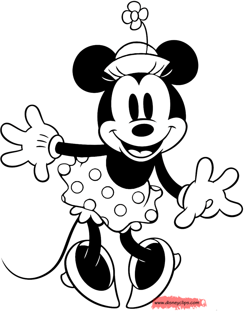 Classic Minnie Mouse Coloring Pages 2 | Disney Coloring Book