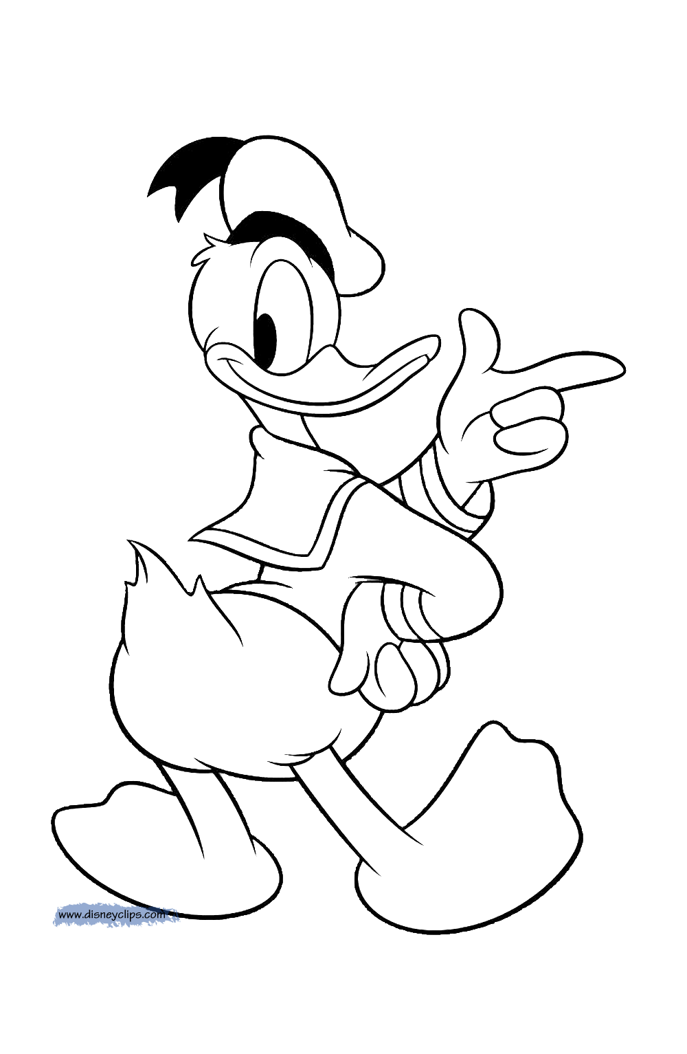 donald coloring duck pointing daisy disneyclips disney funstuff number