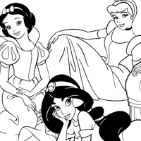 Disney Princesses coloring page