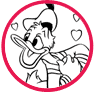 Donald Duck Valentine's Day coloring page