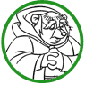Friar Tuck and Sir Hiss coloring page