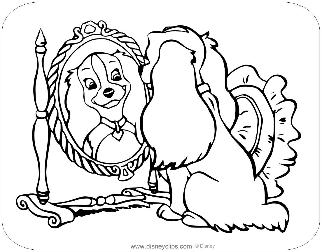 Lady and the Tramp Coloring Pages | Disneyclips.com