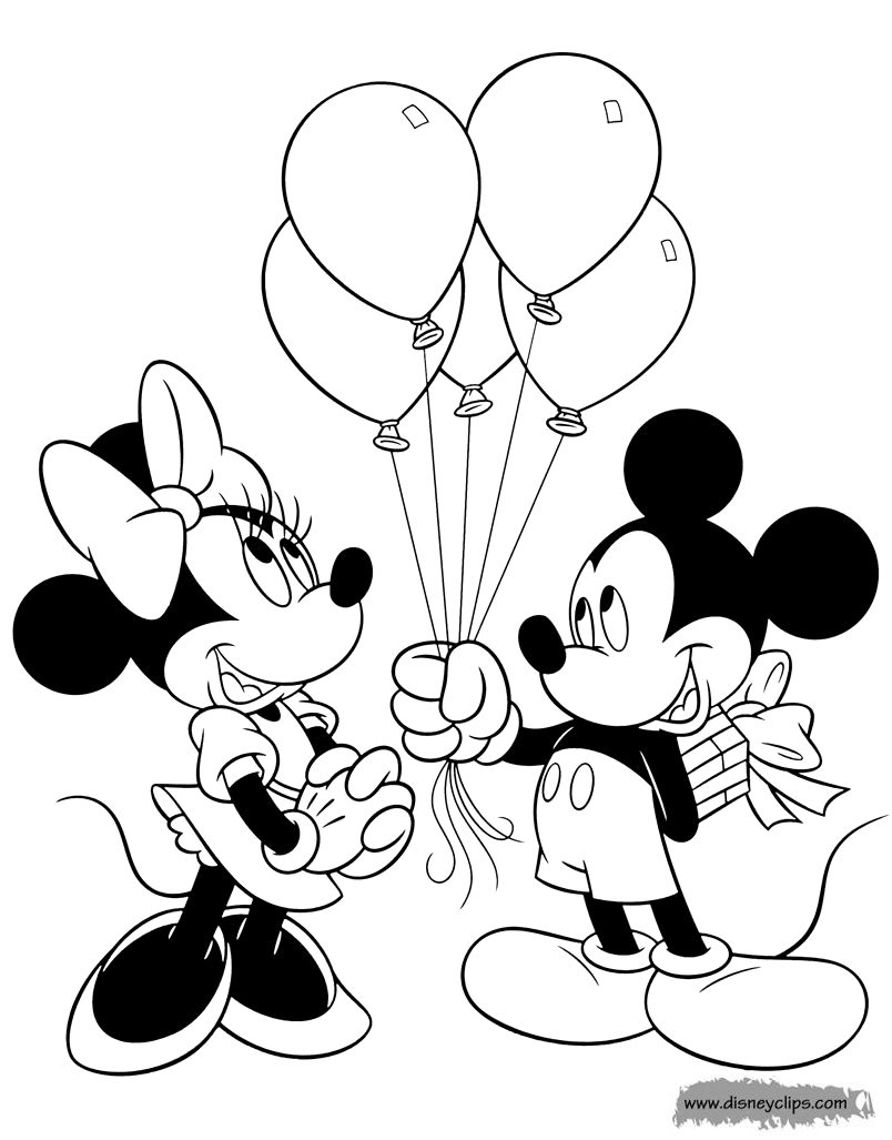 Mickey and Minnie Mouse Coloring Pages (3) | Disneyclips.com
