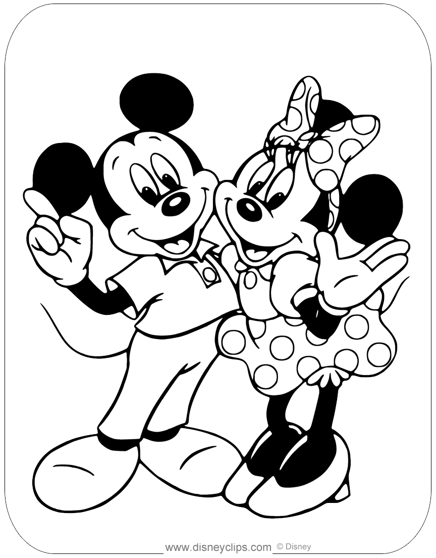 Coloring Printable Mickey And Minnie