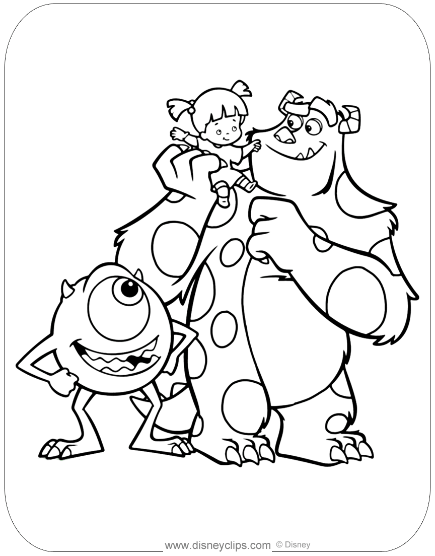 Monsters Inc Sulley And Mike Monster Coloring Pages Disney Coloring