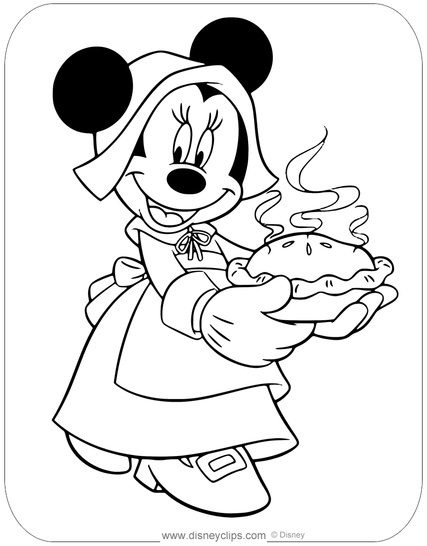 Minnie Mouse Fall & Winter Coloring Pages