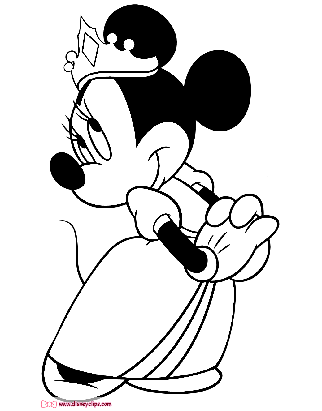 Minnie Mouse In Costume Coloring Pages | Disneyclips.com