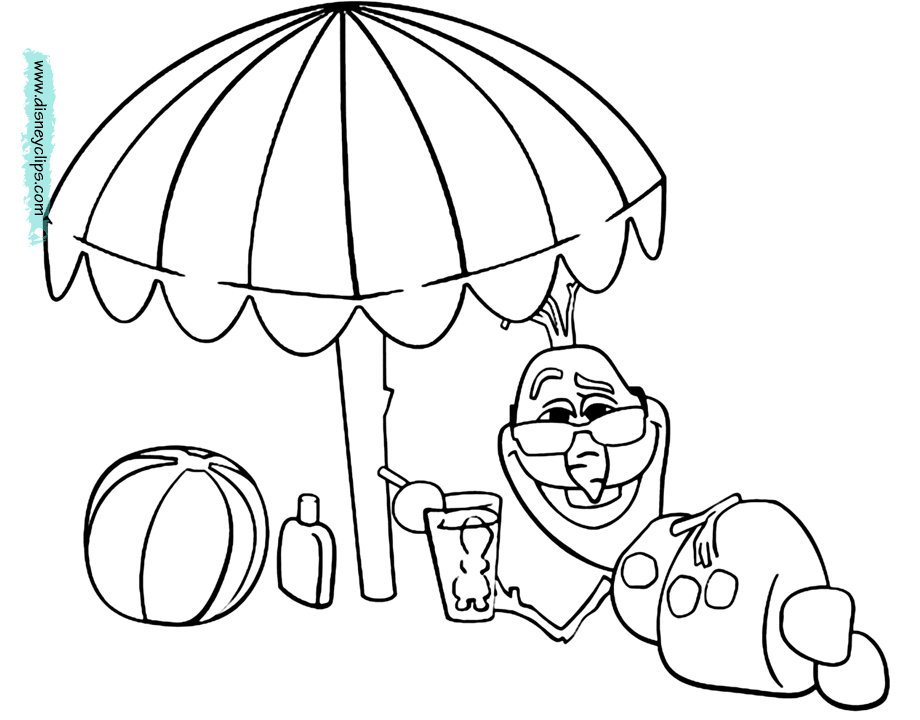 olaf at the beach coloring pages - photo #2