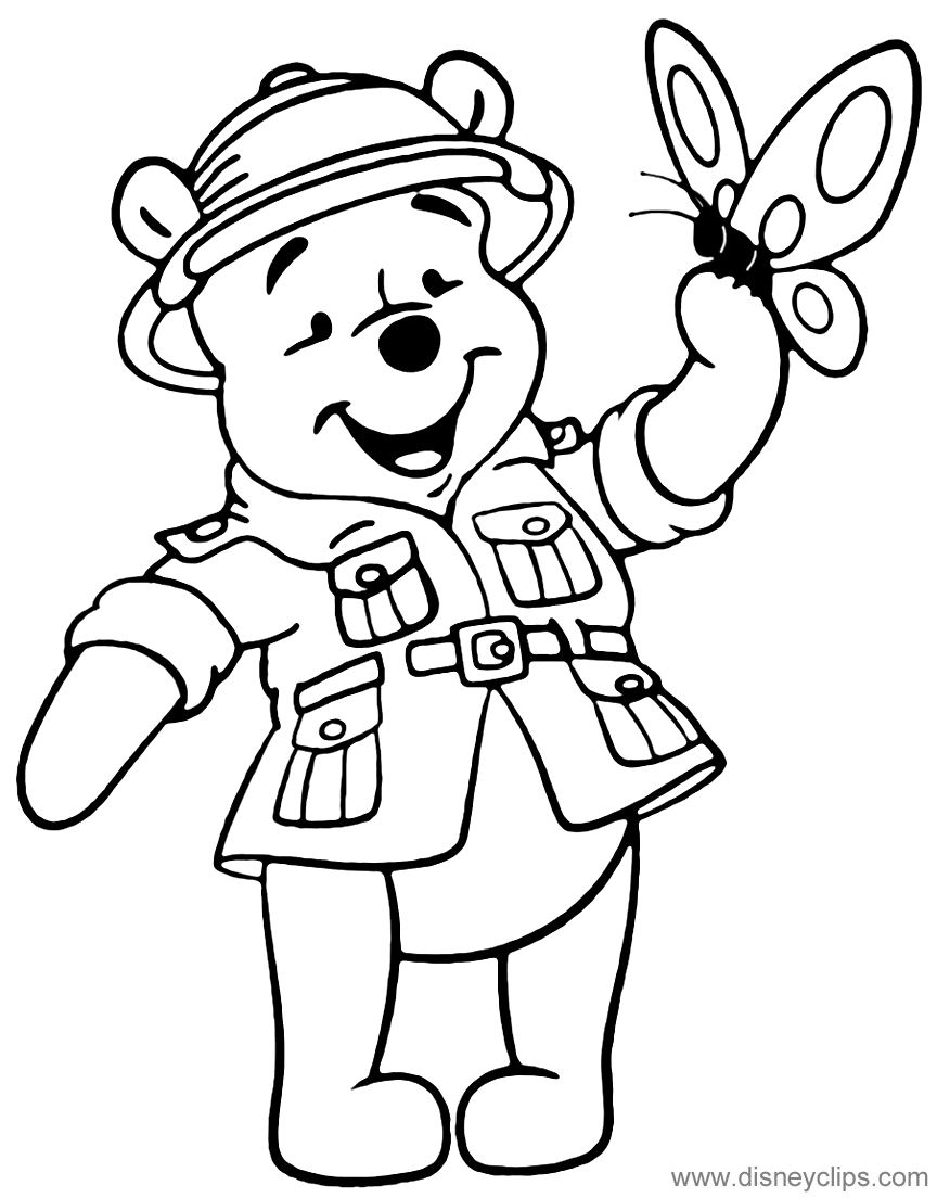 winnie the pooh with animal friends coloring pages