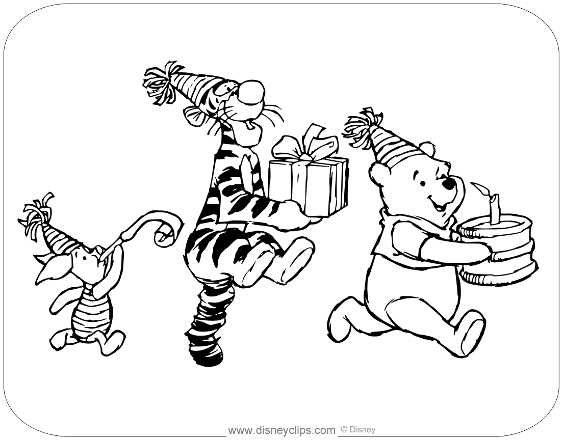 winnie the pooh mixed group coloring pages  disneyclips