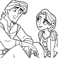 Rapunzel and Eugene coloring page