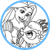 Rapunzel and Gleam coloring page