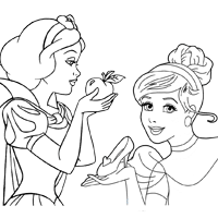 Snow White and Cinderella coloring page