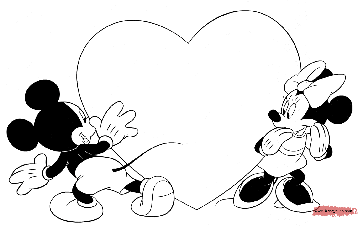 mickey minnie coloring valentine disney mouse valentines printable disneyclips heart mini davemelillo cartoon amazing seek hide bilder coloriage ausmalbilder popular