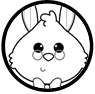 White Rabbit emoji coloring page