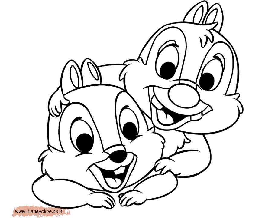 baby chip n dale coloring pages - photo #27