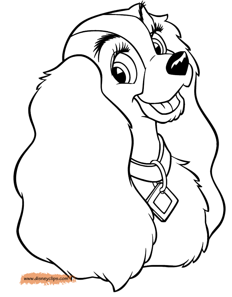 lady the tramp coloring pages - photo #8