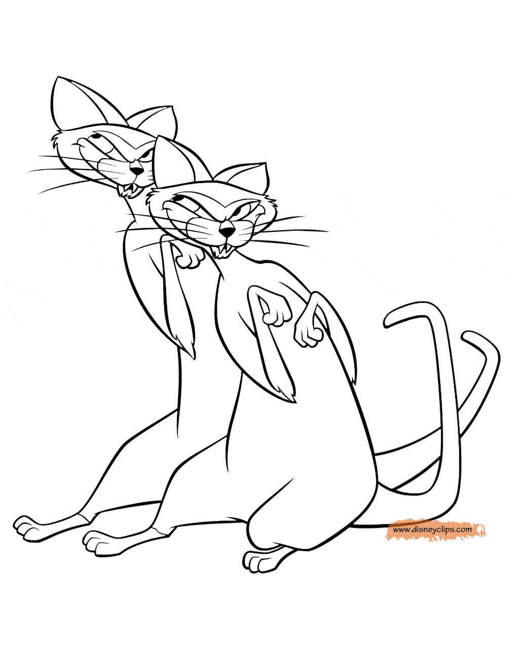 lady and the tramp cats coloring pages - photo #23