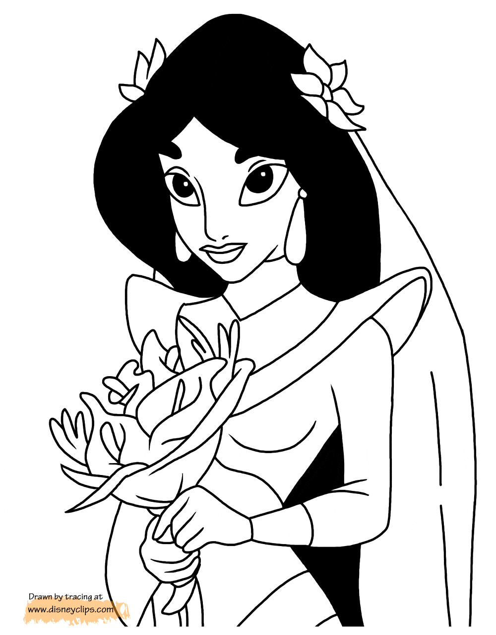 Princess Jasmine Wedding coloring page