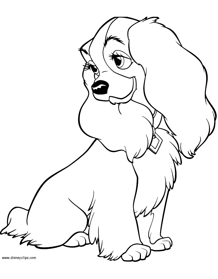 lady the tramp coloring pages - photo #3