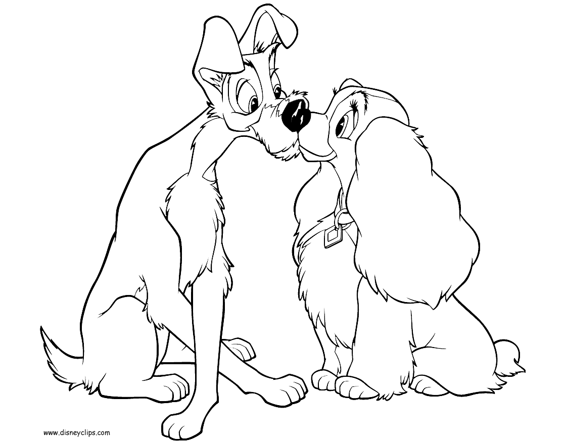 lady the tramp coloring pages - photo #23