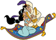 Aladdin, Jasmine on magic carpet