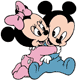 Baby Minnie, Mickey hugging