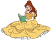 Belle sitting down reading