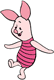 Piglet standing on one leg
