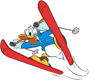 Donald Duck skiing