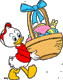 Huey carrying an Easter basket