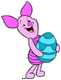 Piglet holding an Easter egg