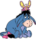 Eeyore with a butterfly on his head