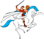 Hercules riding Pegasus
