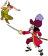 Peter Pan, Captain Hook fighting